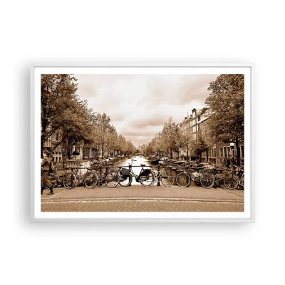 Plakát v bílém rámu - Nizozemské klima - 100x70 cm