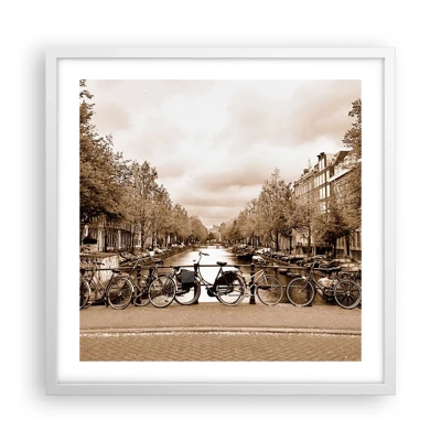 Plakát v bílém rámu - Nizozemské klima - 50x50 cm