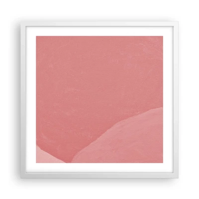 Plakát v bílém rámu - Organická kompozice v růžové - 50x50 cm