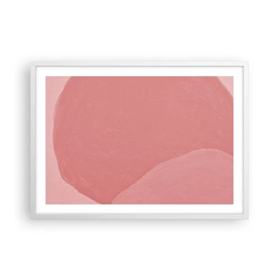 Plakát v bílém rámu - Organická kompozice v růžové - 70x50 cm