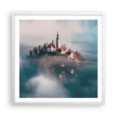 Plakát v bílém rámu - Ostrov snů - 60x60 cm
