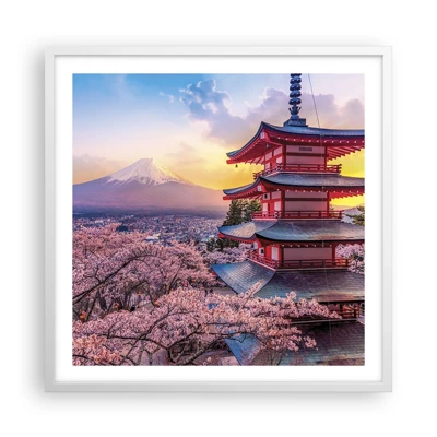 Plakát v bílém rámu - Podstata japonského ducha - 60x60 cm