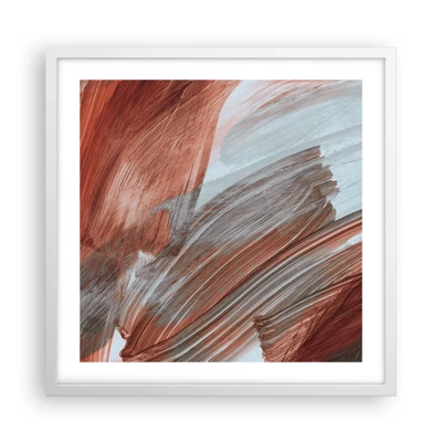 Plakát v bílém rámu - Podzimní větrná abstrakce - 50x50 cm