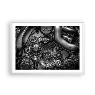 Plakát v bílém rámu - Poezie mechaniky - 70x50 cm