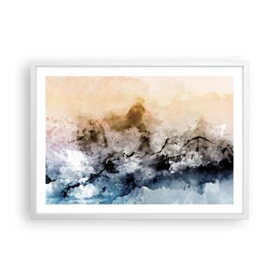 Plakát v bílém rámu - Ponořené do mračna mlhy - 70x50 cm
