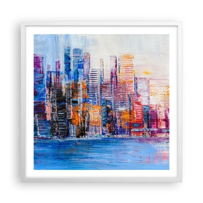 Plakát v bílém rámu - Radostná metropole - 60x60 cm