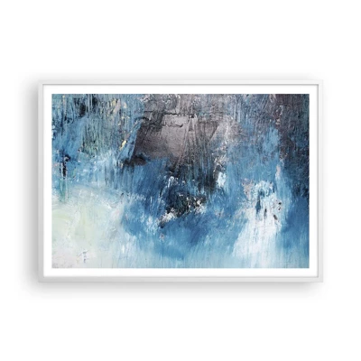 Plakát v bílém rámu - Rapsodie v modrém - 100x70 cm