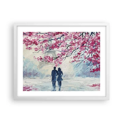 Plakát v bílém rámu - Romantická procházka - 50x40 cm