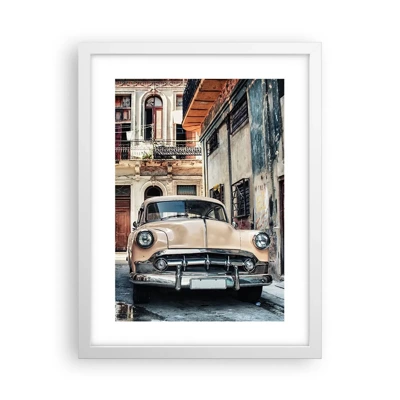 Plakát v bílém rámu - Siesta v Havaně - 30x40 cm