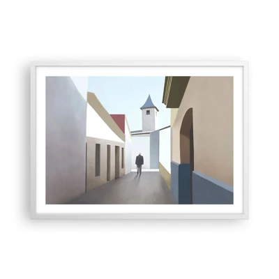 Plakát v bílém rámu - Slunečná procházka - 70x50 cm