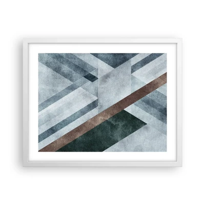 Plakát v bílém rámu - Sofistikovaná elegance geometrie - 50x40 cm