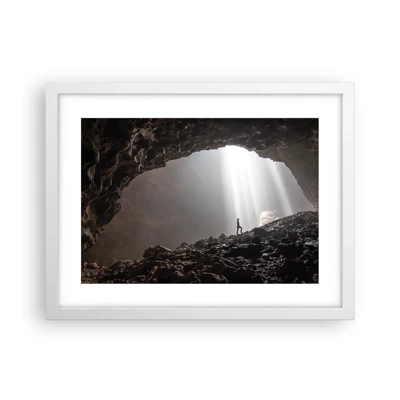 Plakát v bílém rámu - Světelná jeskyně - 40x30 cm