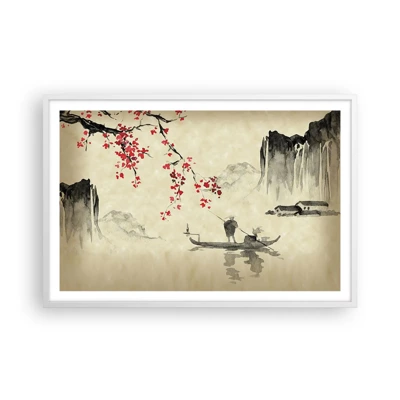 Plakát v bílém rámu - V zemi kvetoucích třešní - 91x61 cm