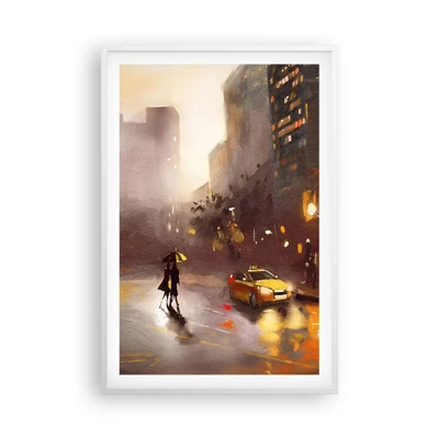 Plakát v bílém rámu - Ve světlech New Yorku - 61x91 cm