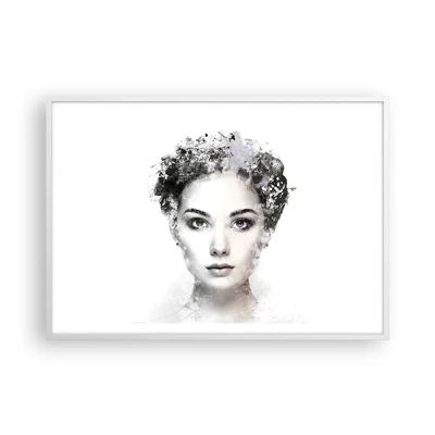 Plakát v bílém rámu - Velmi stylový portrét - 100x70 cm
