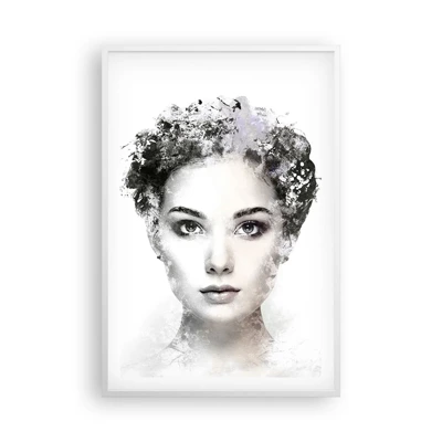 Plakát v bílém rámu - Velmi stylový portrét - 61x91 cm