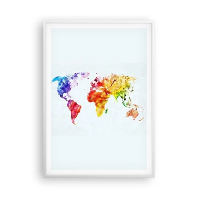 Plakát v bílém rámu - Všechny barvy světa - 70x100 cm