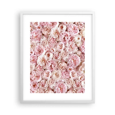 Plakát v bílém rámu - Vydlážděná růžemi - 40x50 cm