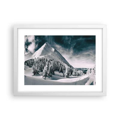 Plakát v bílém rámu - Země sněhu a ledu - 40x30 cm