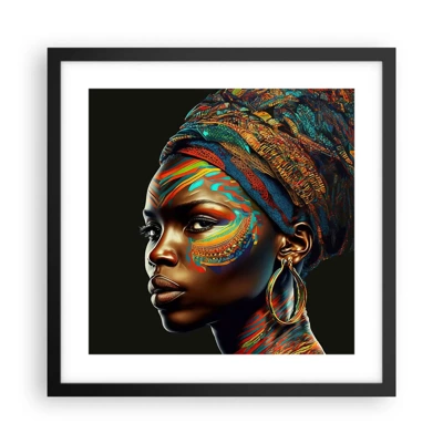 Plakát v černém rámu - Africká královna - 40x40 cm