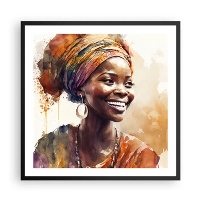 Plakát v černém rámu - Africká královna - 60x60 cm