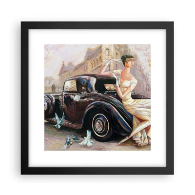 Plakát v černém rámu - Elegance v retro stylu - 30x30 cm