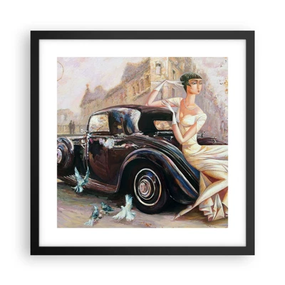 Plakát v černém rámu - Elegance v retro stylu - 40x40 cm