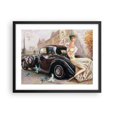 Plakát v černém rámu - Elegance v retro stylu - 50x40 cm