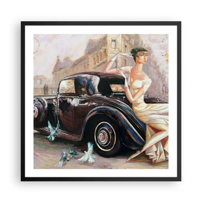 Plakát v černém rámu - Elegance v retro stylu - 60x60 cm