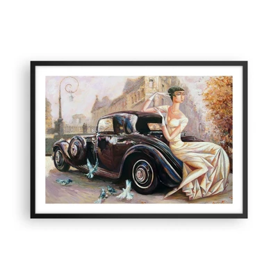 Plakát v černém rámu - Elegance v retro stylu - 70x50 cm