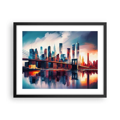 Plakát v černém rámu - Famózní New York - 50x40 cm