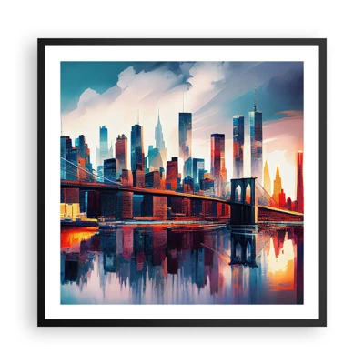 Plakát v černém rámu - Famózní New York - 60x60 cm