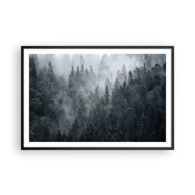 Plakát v černém rámu - Lesní svítání - 91x61 cm