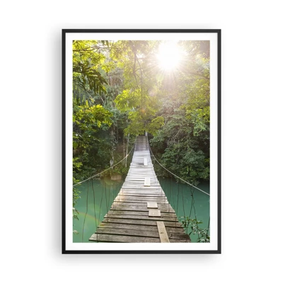 Plakát v černém rámu - Nad azurovou vodou do azurového lesa - 70x100 cm