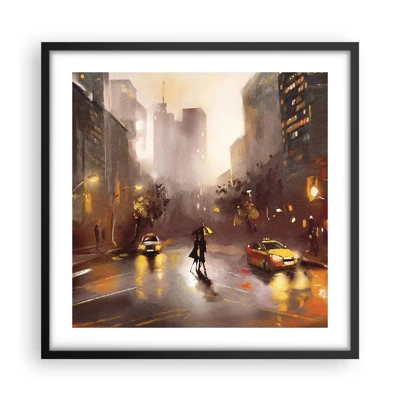 Plakát v černém rámu - Ve světlech New Yorku - 50x50 cm