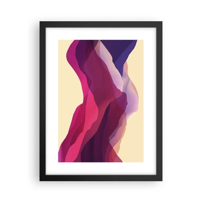 Plakát v černém rámu - Vlny fialové - 30x40 cm