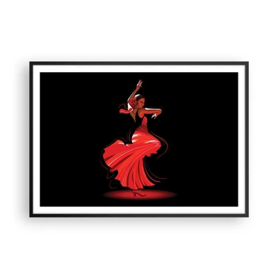 Plakát v černém rámu - Žhavá duše flamenco - 100x70 cm