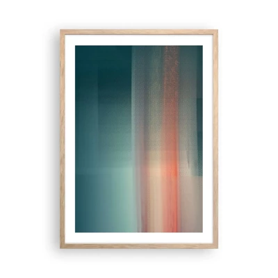 Plakát v rámu světlý dub - Abstrakce: vlny světla - 50x70 cm