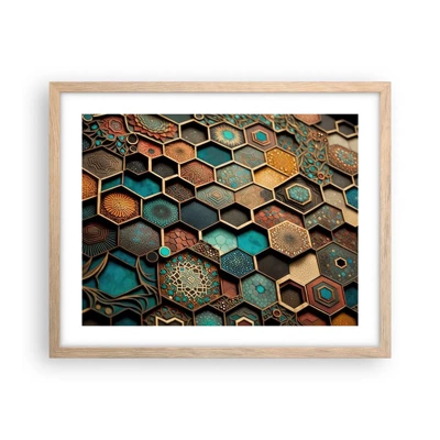 Plakát v rámu světlý dub - Arabské ornamenty – variace - 50x40 cm