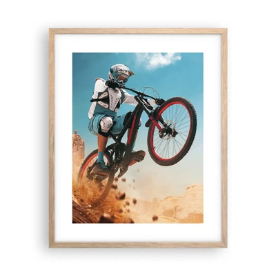 Plakát v rámu světlý dub - Cyklistický démon šílenství - 40x50 cm