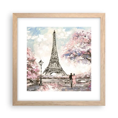 Plakát v rámu světlý dub - Dubnová procházka Paříží - 30x30 cm