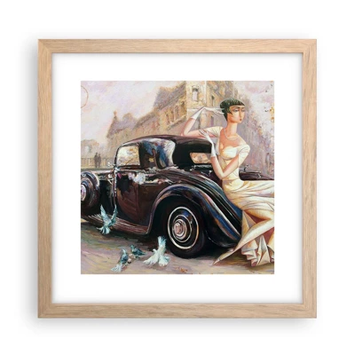 Plakát v rámu světlý dub - Elegance v retro stylu - 30x30 cm