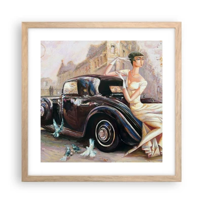 Plakát v rámu světlý dub - Elegance v retro stylu - 40x40 cm