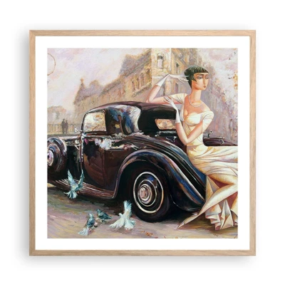 Plakát v rámu světlý dub - Elegance v retro stylu - 60x60 cm