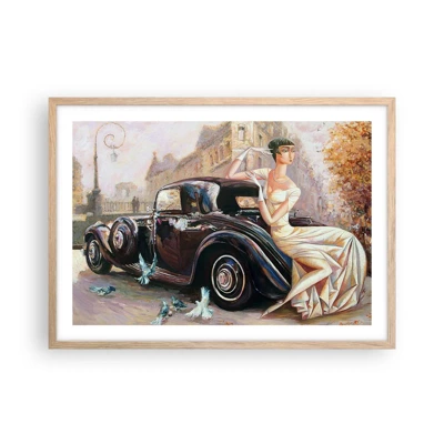 Plakát v rámu světlý dub - Elegance v retro stylu - 70x50 cm