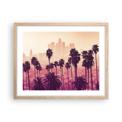 Plakát v rámu světlý dub - Kalifornská krajinka - 50x40 cm