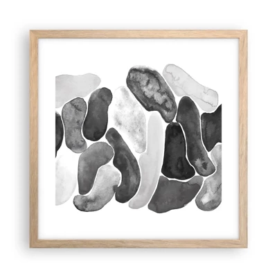 Plakát v rámu světlý dub - Kamenitá abstrakce - 40x40 cm