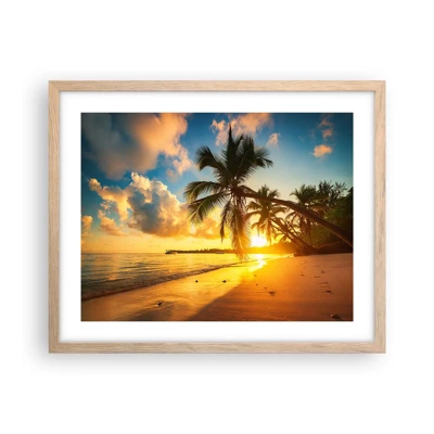 Plakát v rámu světlý dub - Karibský sen - 50x40 cm