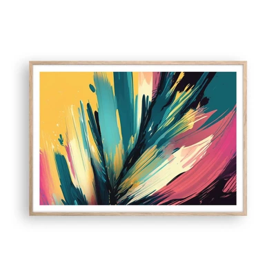 Plakát v rámu světlý dub - Kompozice – exploze radosti - 100x70 cm