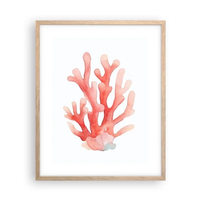 Plakát v rámu světlý dub - Korálový korál - 40x50 cm